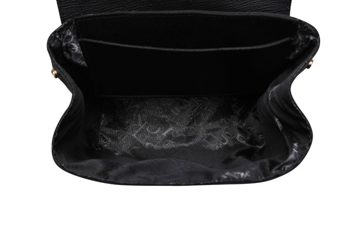 Lucky Bees 1214 v2 Mochila de Piel de Polivinilo Negra, 20x10x23 cm
